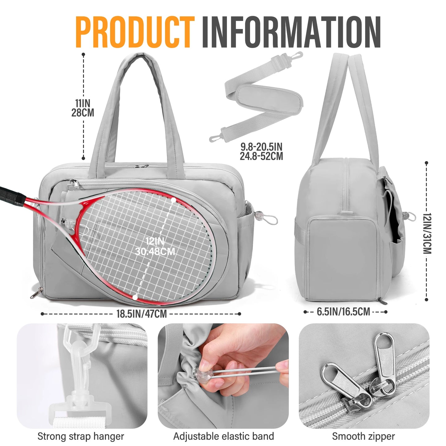 Tennis Gym Bag for Women Tennis Backpack Holds 2 Rackets with Shoe Compartment Gym Backpacks for Work Gym Bag for Women