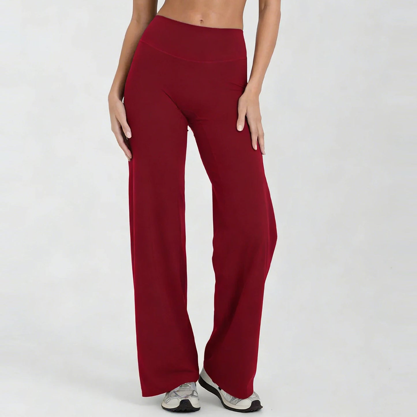 Women Yoga Wide-leg pants Straight Leg Bottoms Naked Feel Pilates Running Sports Trousers Women's Mid-Waist GYM Pants Leggings