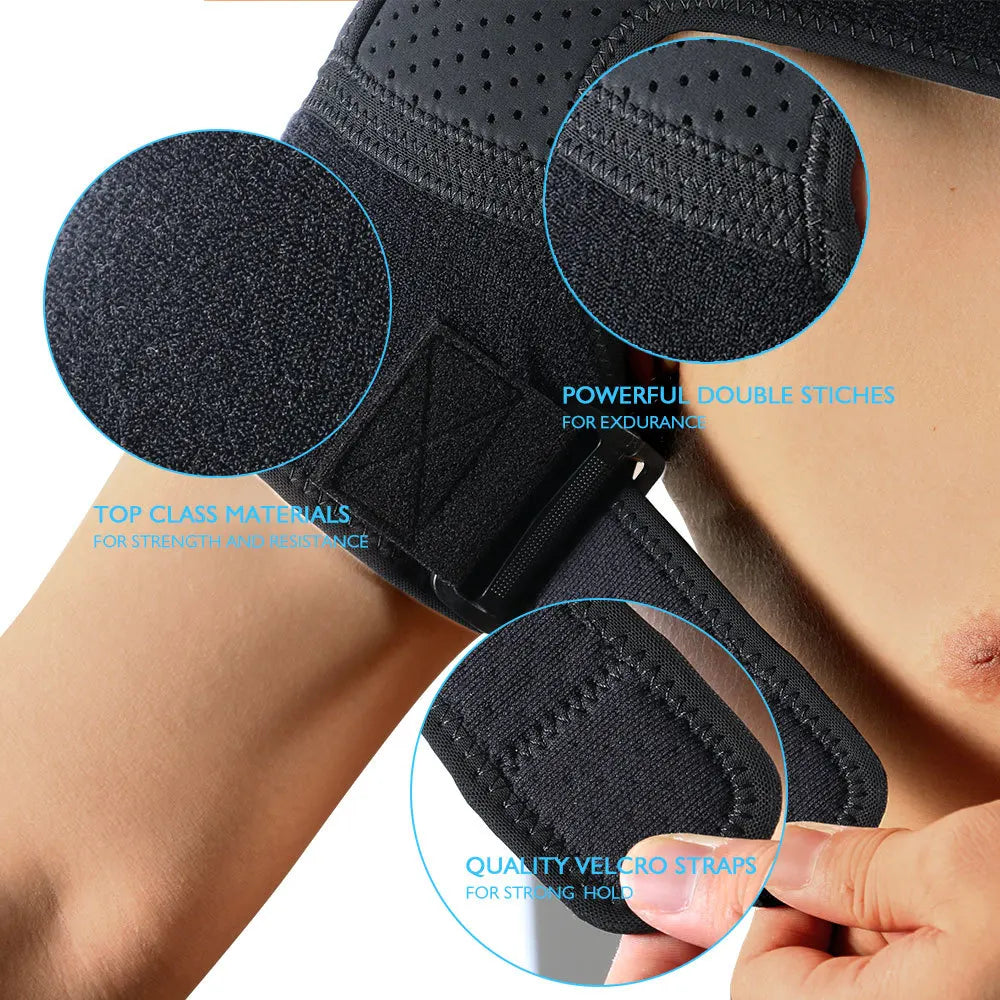 Breathable Shoulder Brace with Pressure Pad Neoprene Sleeve Ice Support Pain Shoulder Compression Air Bag Shoulder Protector