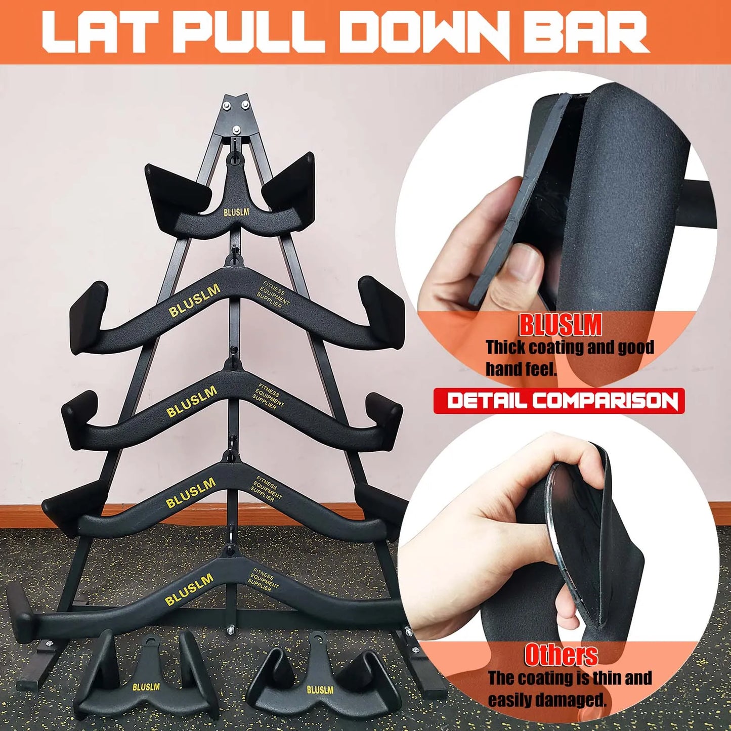 LAT Pull Down Bar for Cable Machine LAT Pulldown Attachments T Bar V Bar Cable Attachment For Home Gym Pulley System