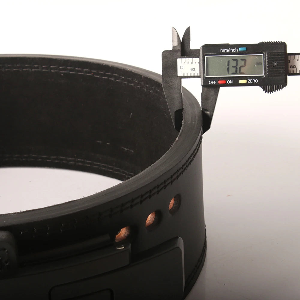 13mm Thick Weightlifting Belt,Double Row Holes Powerlifting Belt,Bodybuilding Back Protector and Lumbar Support,Gym Belts