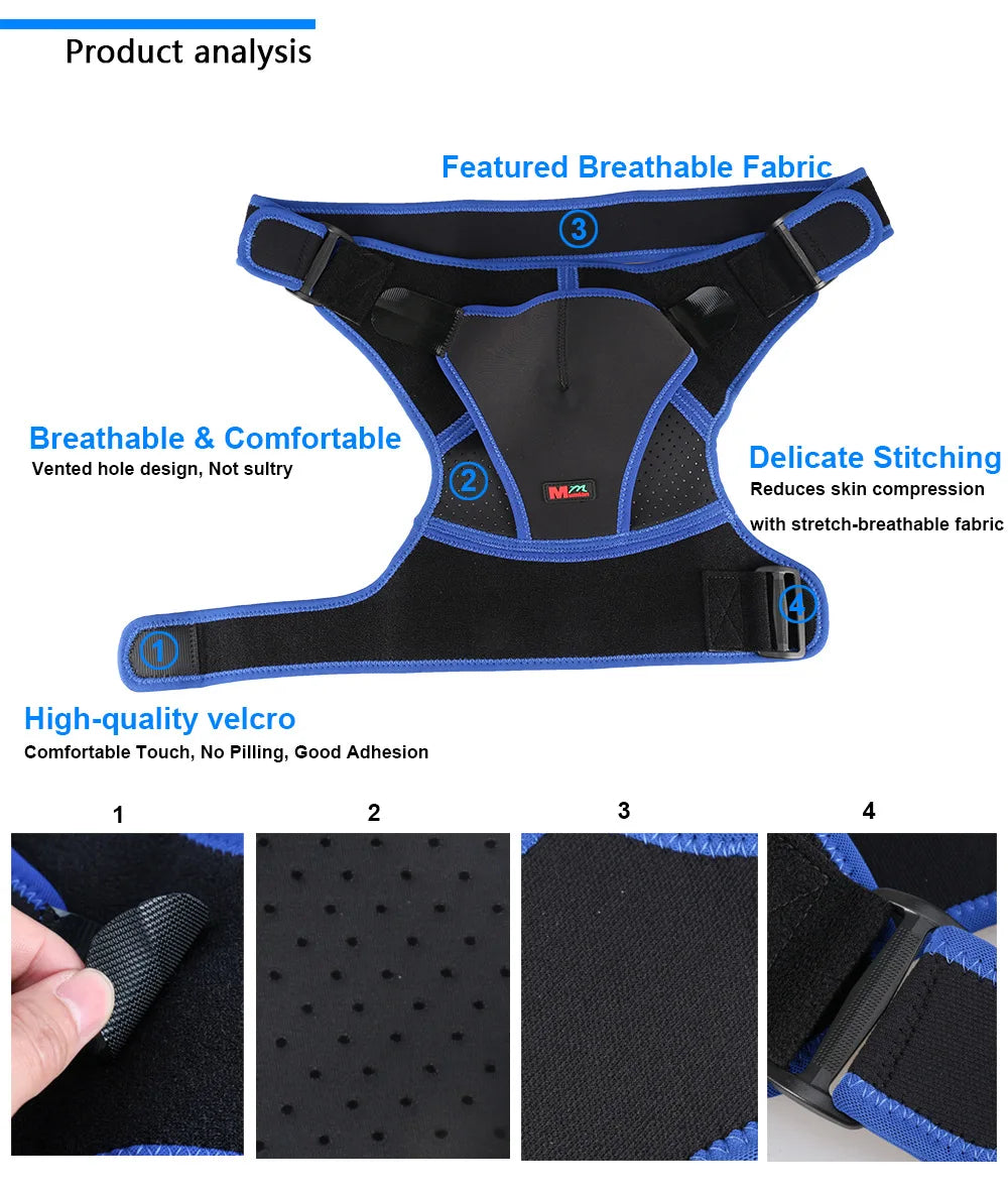 Breathable Shoulder Brace with Pressure Pad Neoprene Sleeve Ice Support Pain Shoulder Compression Air Bag Shoulder Protector