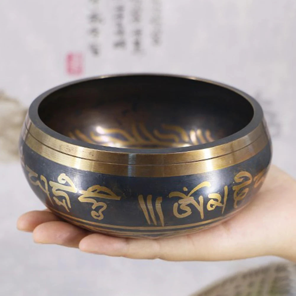 Metal Handmade Buddha Sound Bowl Tibetan Bronze Chime Bell Yoga Meditation Bowl