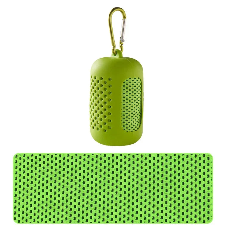Portable Circular Silicone Wrapped Cooling Towel With Quick Drying Polyester