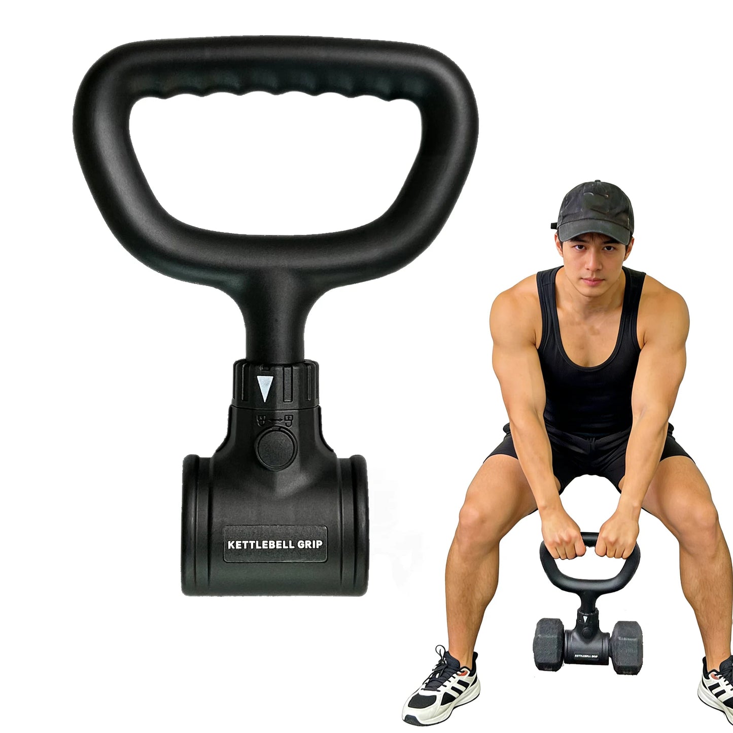 Adjustable Dumbbell to Kettlebell Converter – Home Gym Strength Training Attachment