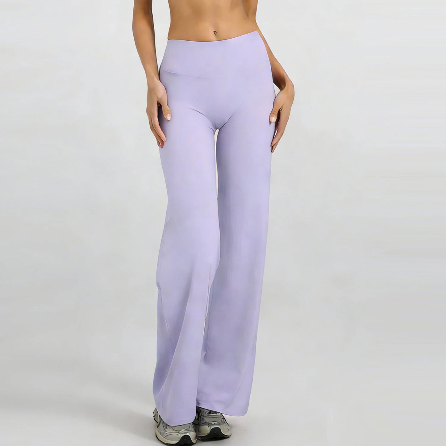 Women Yoga Wide-leg pants Straight Leg Bottoms Naked Feel Pilates Running Sports Trousers Women's Mid-Waist GYM Pants Leggings