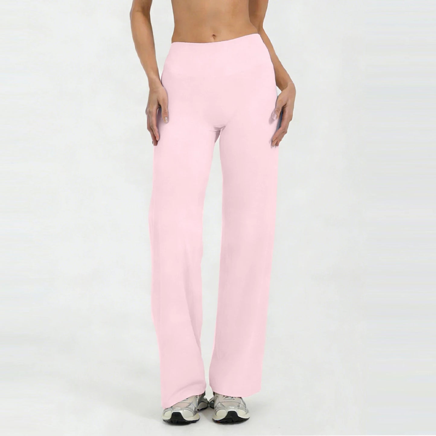 Women Yoga Wide-leg pants Straight Leg Bottoms Naked Feel Pilates Running Sports Trousers Women's Mid-Waist GYM Pants Leggings