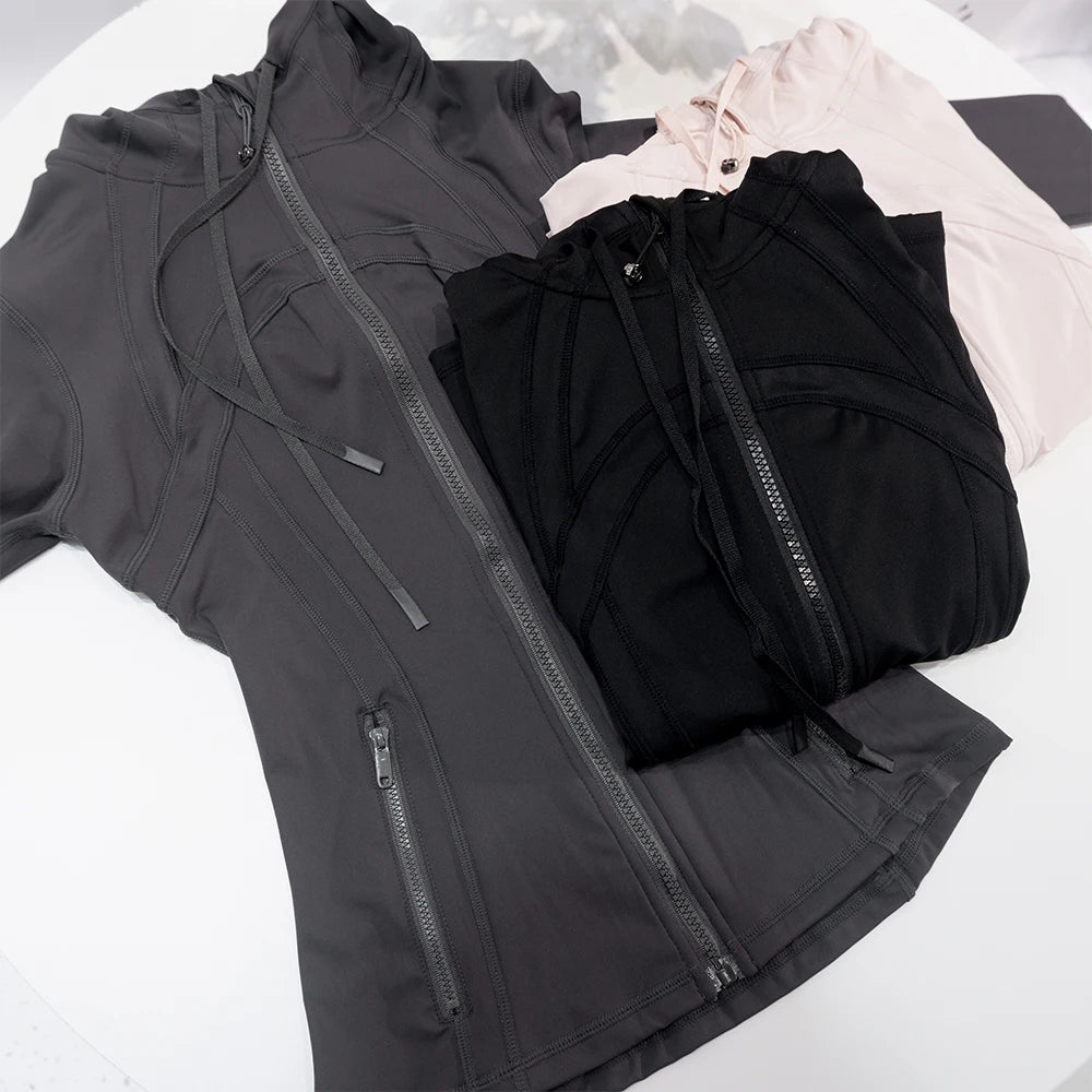 LULU FLORA New hooded jacket for summer, thin, quick drying, slimming, tight fitting, sports and elastic jacket, slim fit