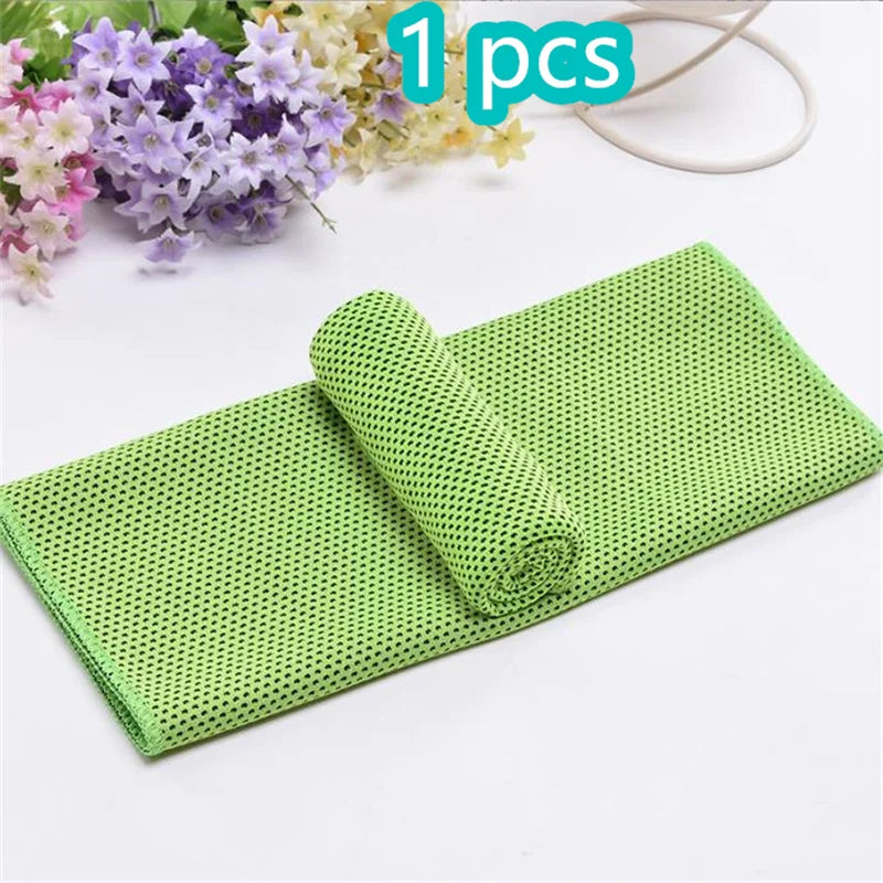 1-10 pcs Cooling Towel Instant Relief Microfiber Cool Towels Chilling Neck Wrap Ice Cold Rags Sports Fitness Camping Cycling
