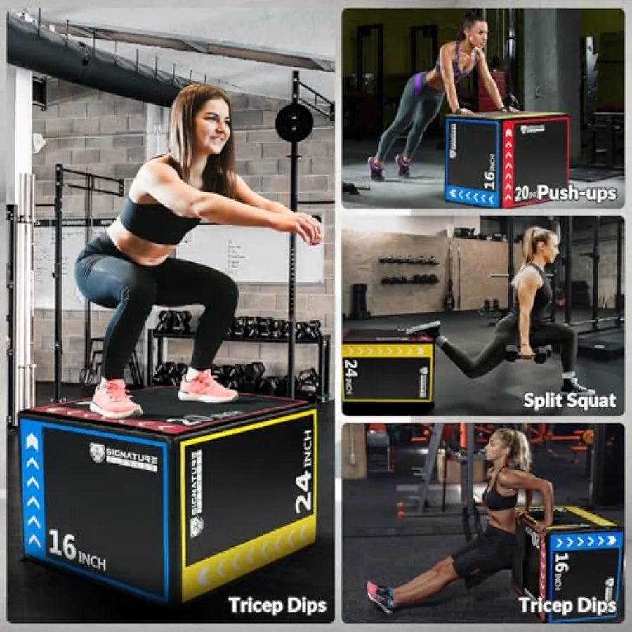 Home gym plyometric training foam plyo box jump box: anti-slip durable lightweight 350lb capacity multiple colors