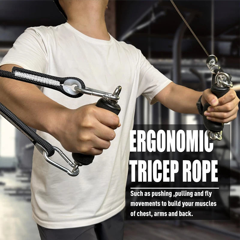 LAT Tricep Rope Pull Down Attachment,Exercise Handles for Home Gym Workout
