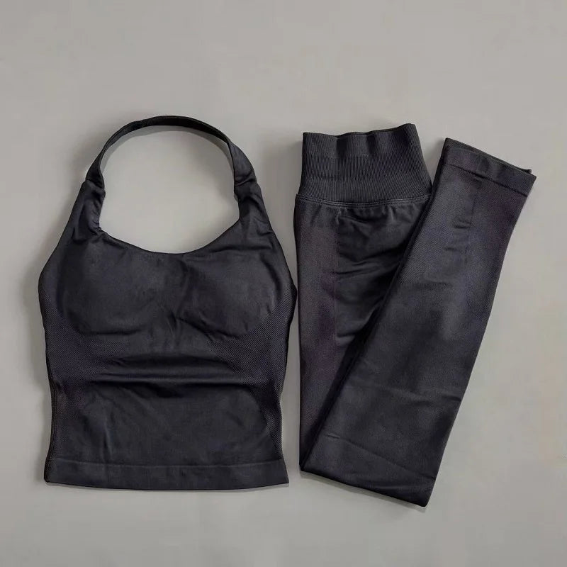 2 Pieces Sportswear Women Yoga Set Gym Clothes Sportswear Yoga Suits Fitness Set Tracksuits Sports Top Gym Leggings Set