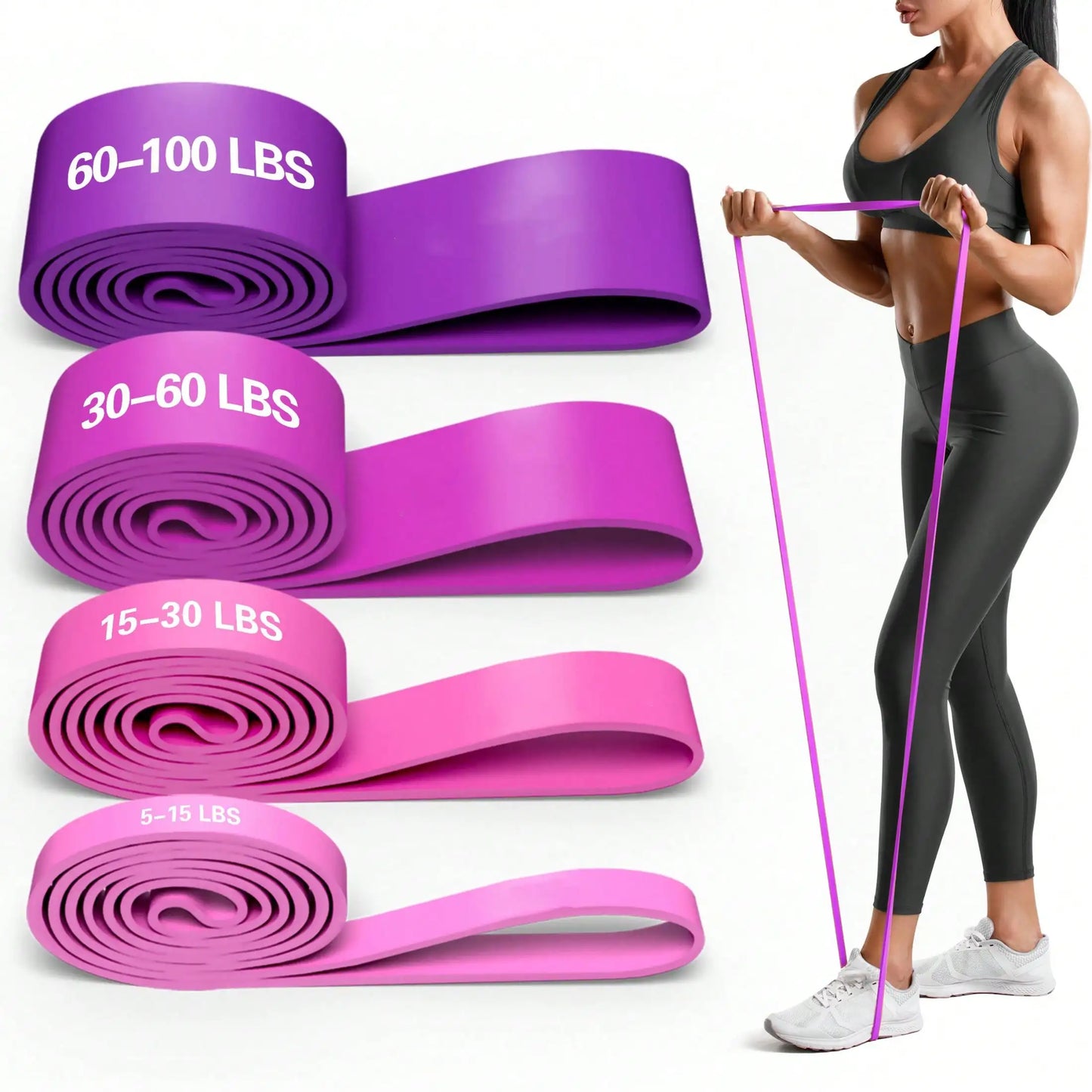 TPE Stackable Resistance Workout Bands For Full Body Strength Training