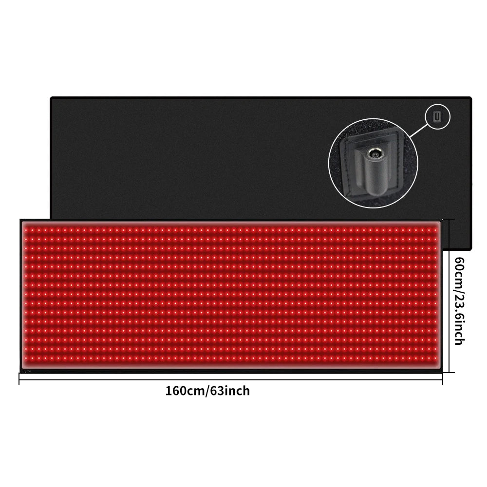 Red Light Mat Full Body 63" x 23.6" 945pcs LED Beads 660nm and 850nm Red Light Blanket Whole Body LED Light Relax Pad