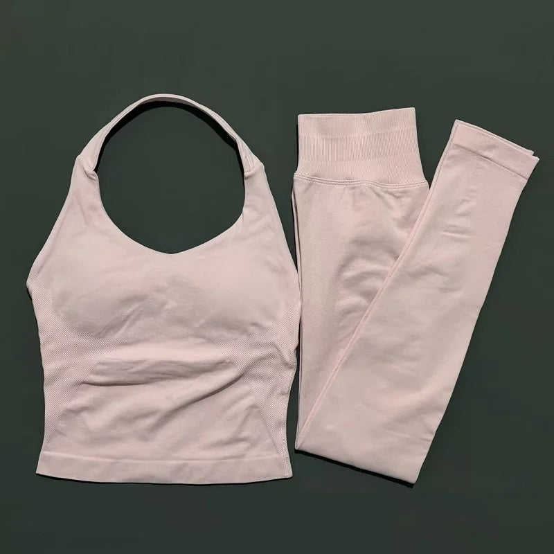2 Pieces Sportswear Women Yoga Set Gym Clothes Sportswear Yoga Suits Fitness Set Tracksuits Sports Top Gym Leggings Set