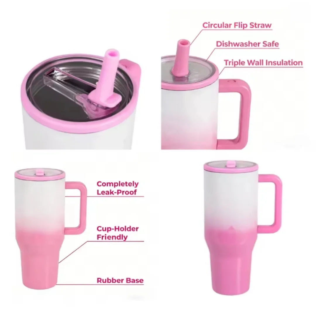40oz Traveler for both men and women Bottle Steel Insulated Tumbler with Handle Flip Straw Perfect for Travel Outdoor Daily Use