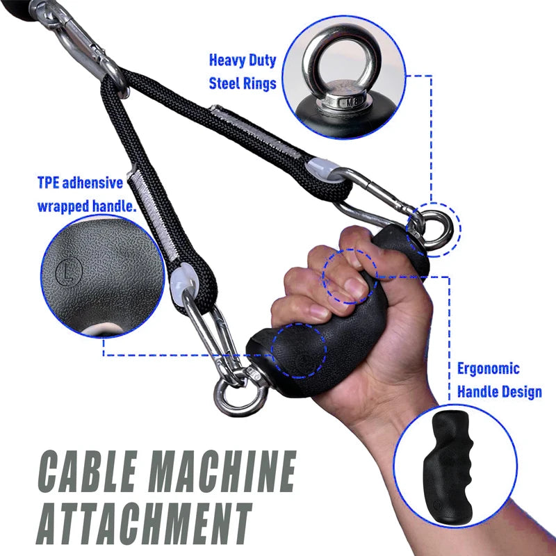 LAT Tricep Rope Pull Down Attachment,Exercise Handles for Home Gym Workout