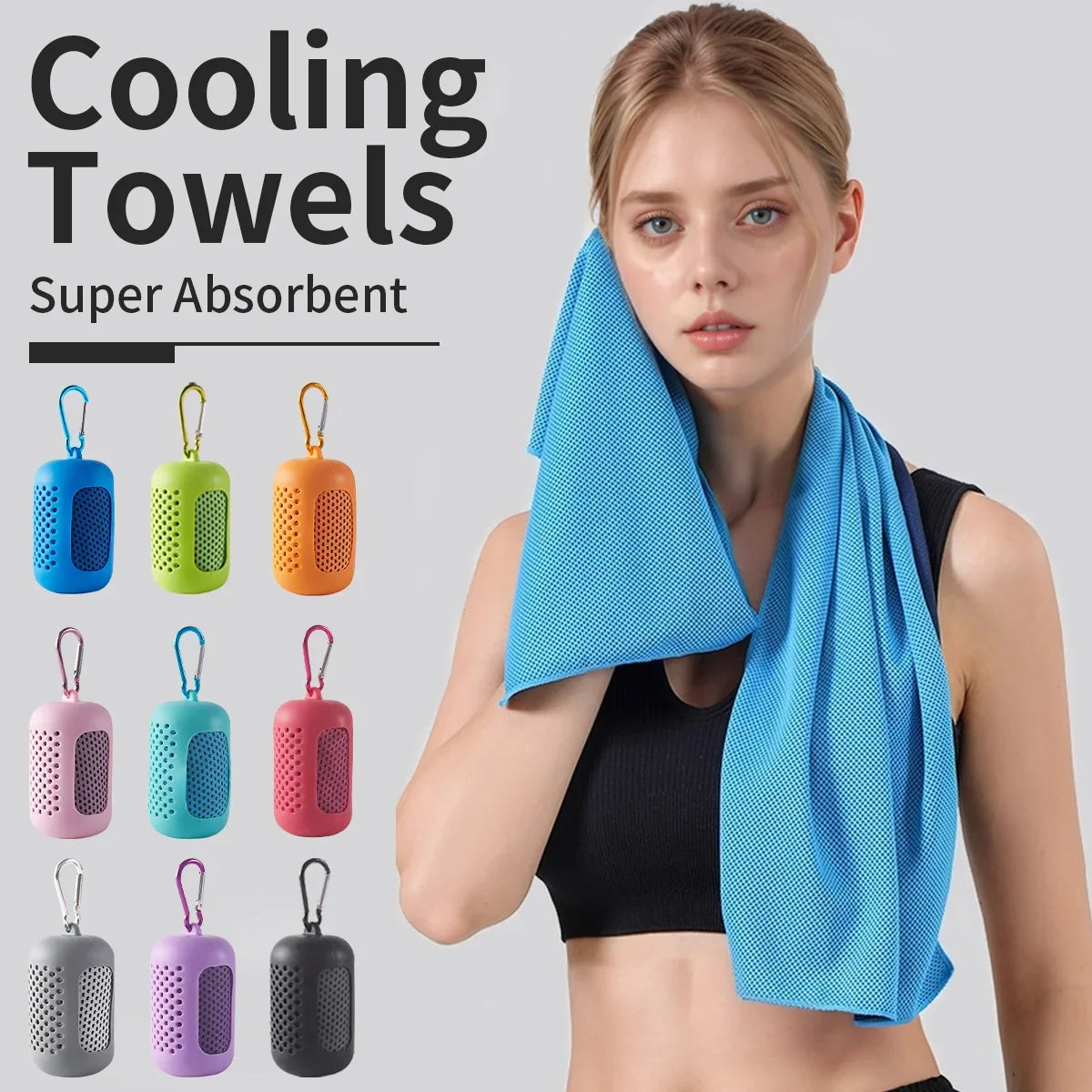 Portable Circular Silicone Wrapped Cooling Towel With Quick Drying Polyester