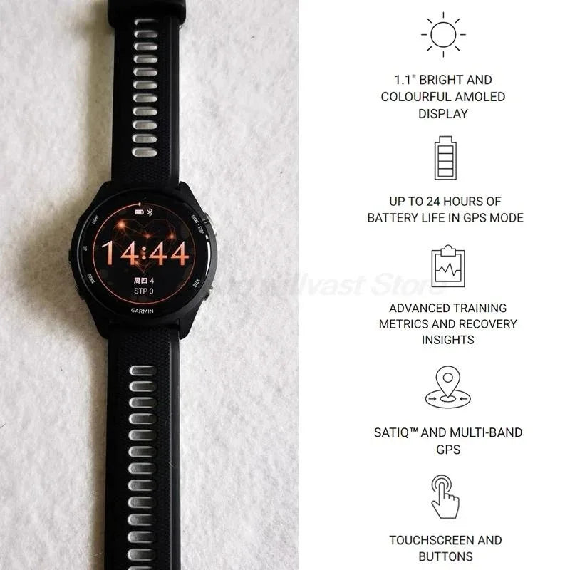 Garmin Forerunner 265 GPS Running Smartwatch – Multi‑Band GPS, Wrist Heart Rate & SpO2,, Advanced Training Status, Body Battery, Sleep Monitor, Waterproof Fitness Tracker for Men Women