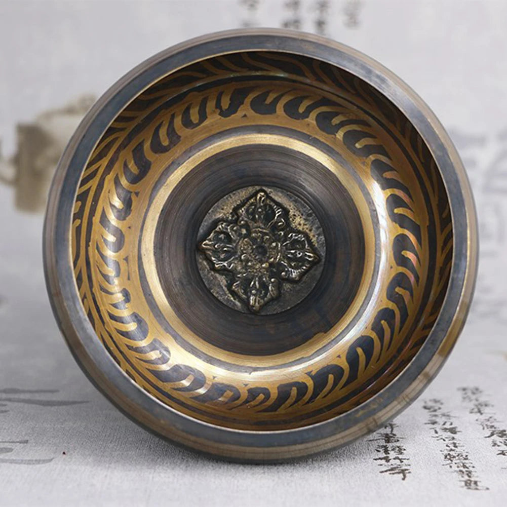Metal Handmade Buddha Sound Bowl Tibetan Bronze Chime Bell Yoga Meditation Bowl