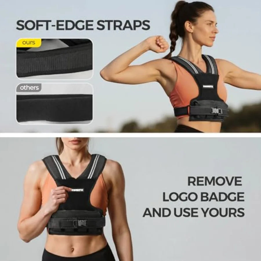 PACEARTH Adjustable Weighted Vest for Men Woman 20lb 22lb 35lb 44lb Weight-Adjustable Vest with Add-on Iron Blocks for Hardcore