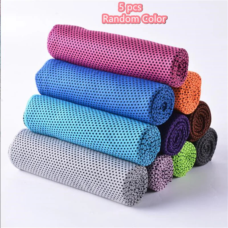 1-10 pcs Cooling Towel Instant Relief Microfiber Cool Towels Chilling Neck Wrap Ice Cold Rags Sports Fitness Camping Cycling