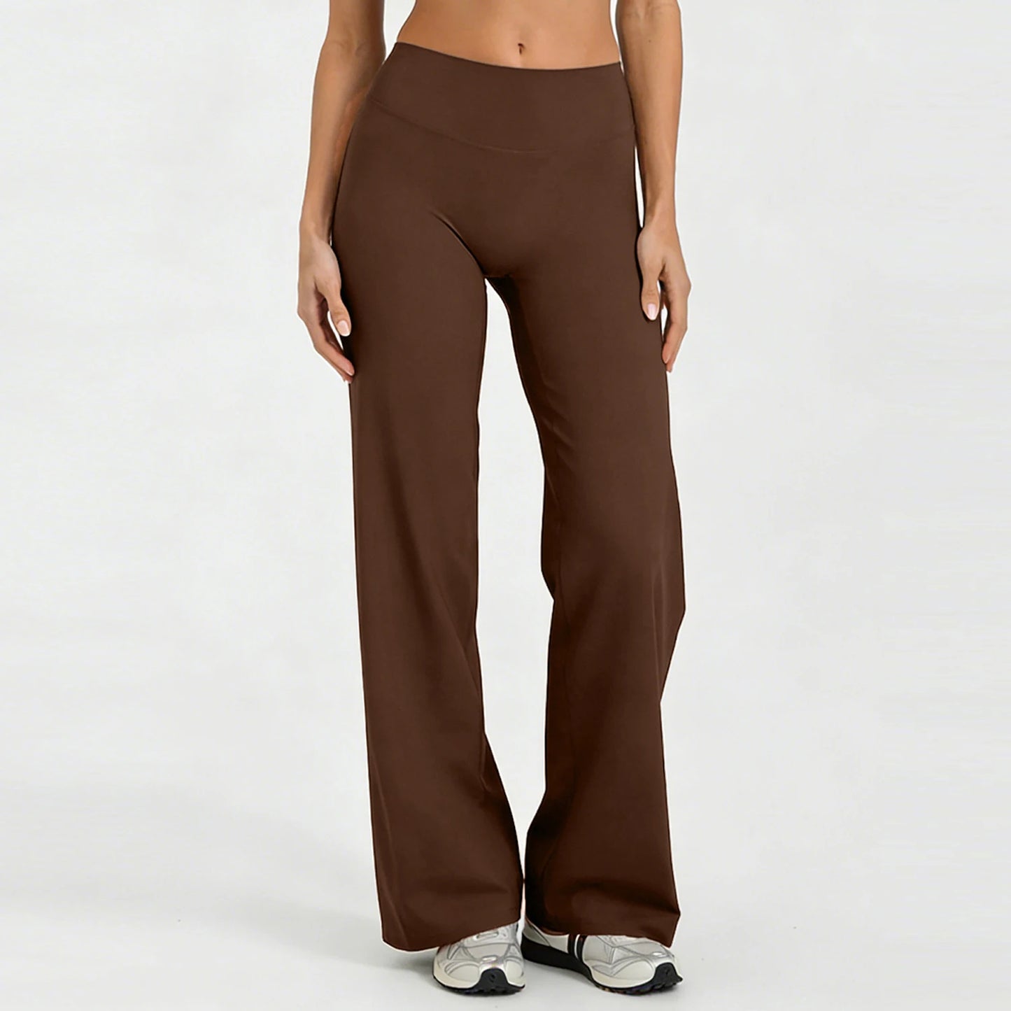 Women Yoga Wide-leg pants Straight Leg Bottoms Naked Feel Pilates Running Sports Trousers Women's Mid-Waist GYM Pants Leggings
