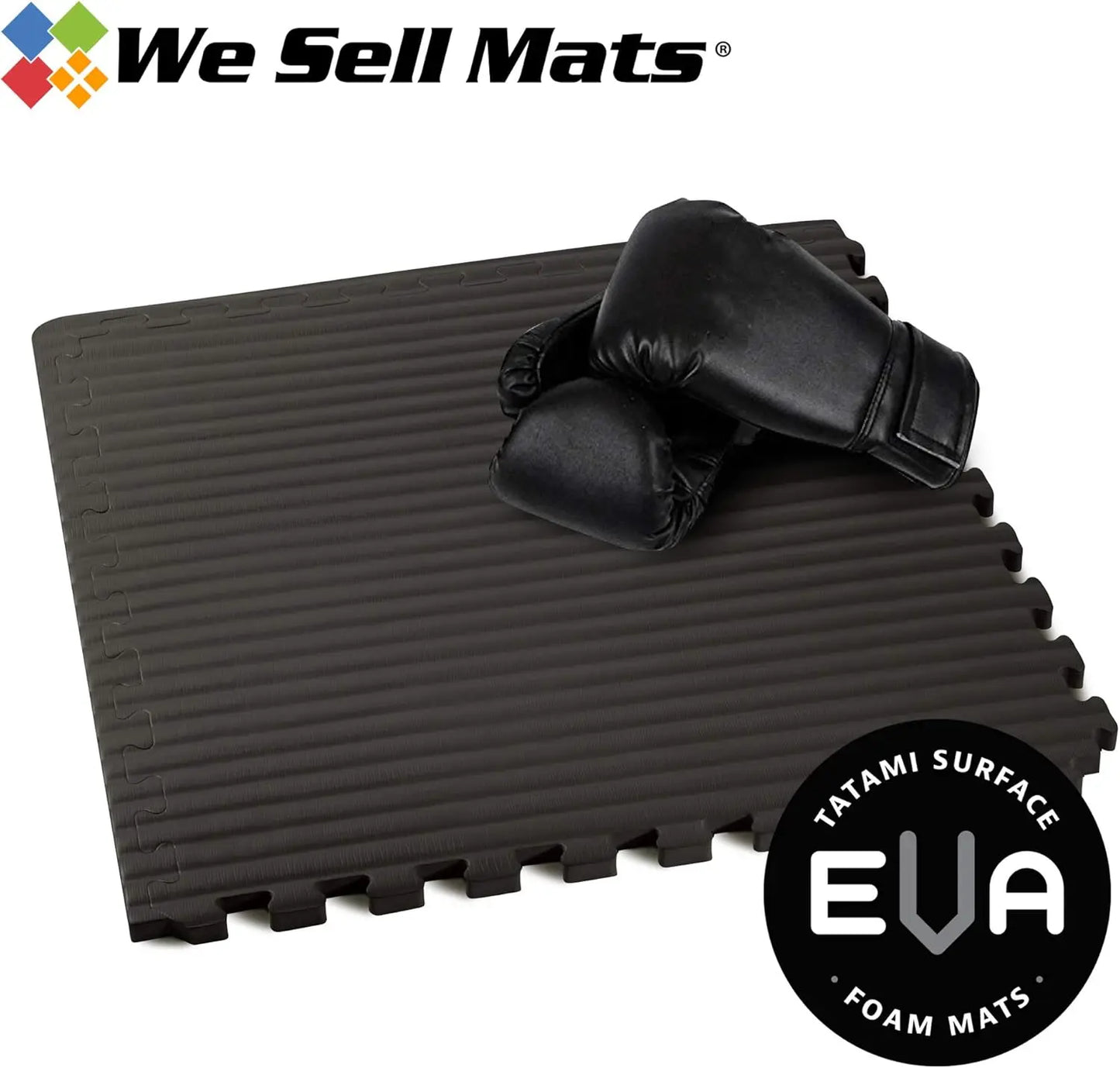 3/4 Inch Thick EVA Foam Interlocking Mats, Tatami Pattern for Home Gym, MMA, Exercise Floor Tiles