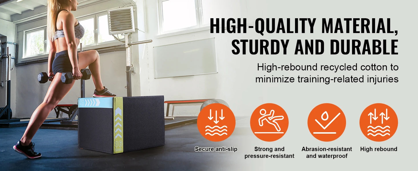 Premium Cotton Plyometric Jump Box For Home Fitness Training