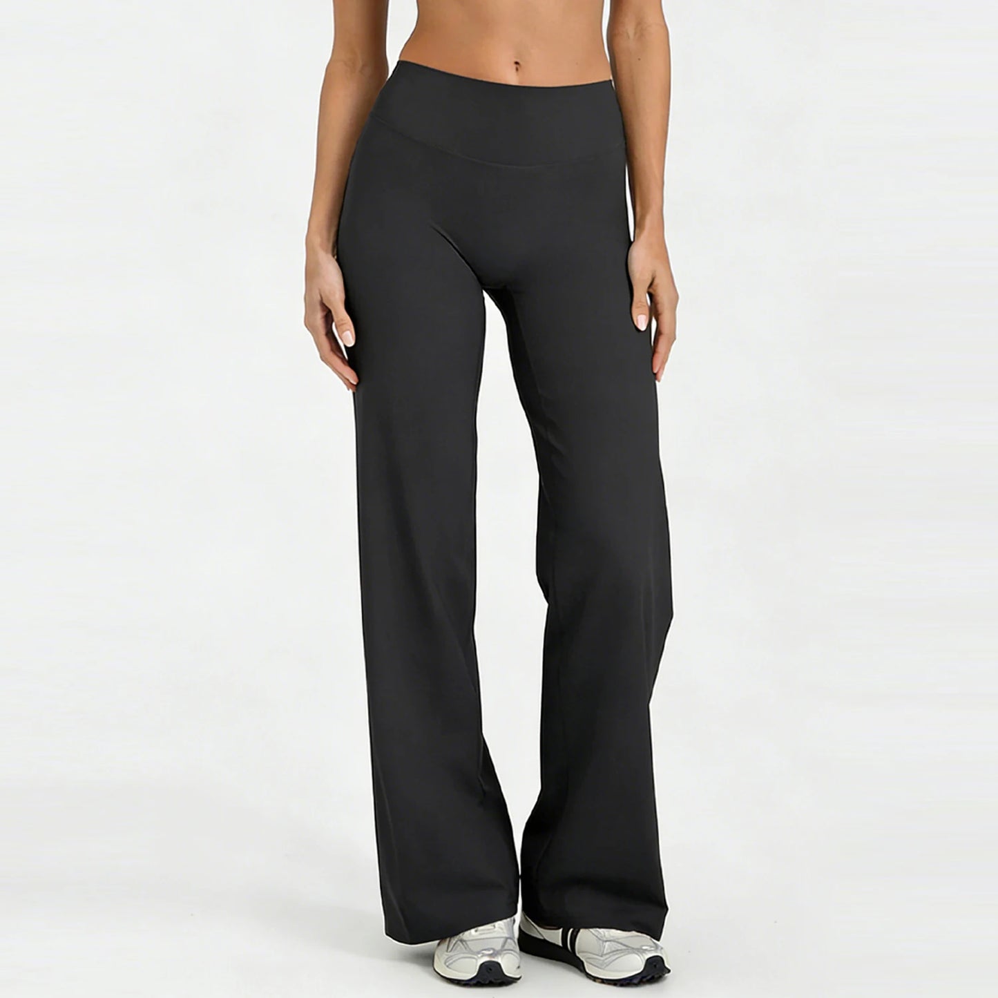 Women Yoga Wide-leg pants Straight Leg Bottoms Naked Feel Pilates Running Sports Trousers Women's Mid-Waist GYM Pants Leggings