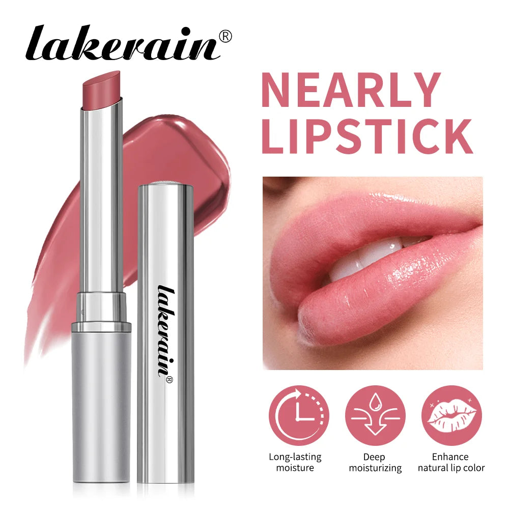 Lakerain Nearly Lipstick Lip Balm Natural Color Creamy Texture Long Lasting Moisturizing  Nourishing Lip Care Gloss Cosmetic