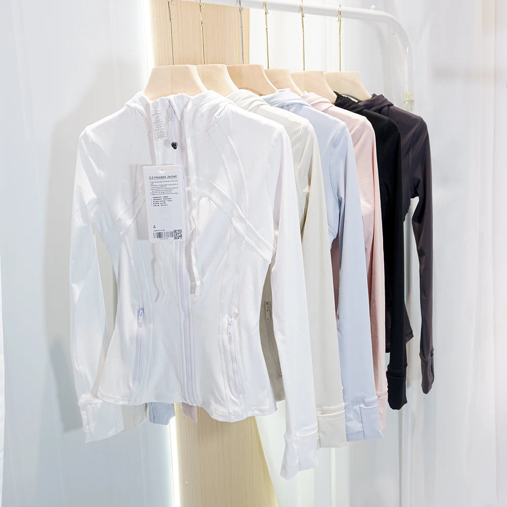 LULU FLORA New hooded jacket for summer, thin, quick drying, slimming, tight fitting, sports and elastic jacket, slim fit