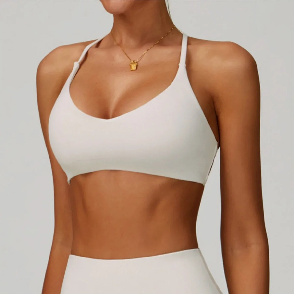 Cross Shoulder Straps Sports Bra Anti-Sweat Fitness Top Women Yoga Bra Shockproof Crop Top Push Up Sport Bra Gym Bra Workout Top