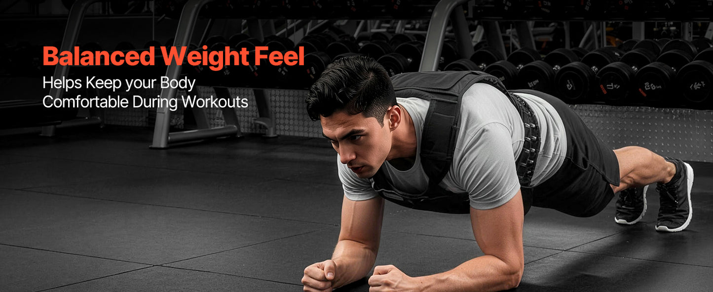 SucceBuy Weighted Vest Body Weight Vest with Shoulder Pad and Reflective Stripe Workout Equipment for  Strength Training Running